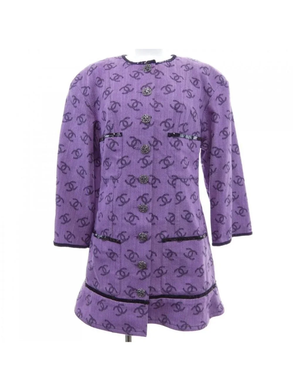 Chanel Collarless Jacket Purple